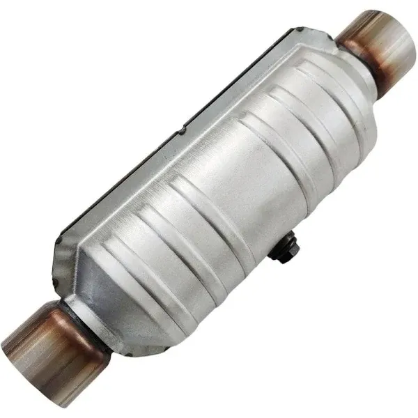 2.5" Inlet/Outlet Universal Catalytic Converter Stainless Steel with O2 Port & Heat Shield (EPA Compliant)