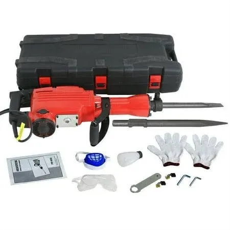 Electric Demolition Jack Hammer, Construction Concrete Breaker,2 Bit, 2200W, Size: 2200Watt