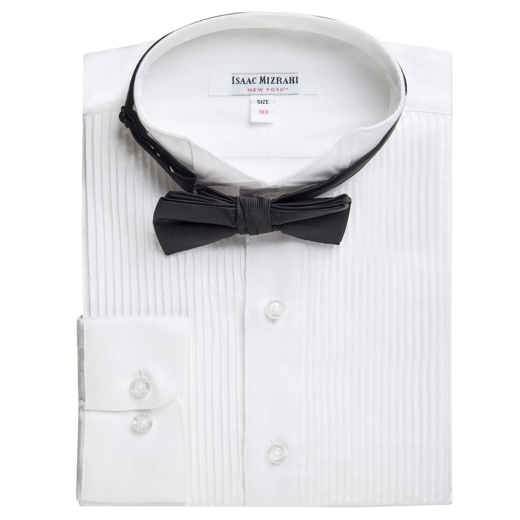 Isaac Mizrahi Boy&#039;s 100% Cotton Wing Tip Collar Tuxedo Shirt - Styles