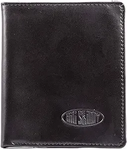 Big Skinny Metro Leather Bi-Fold Slim Wallet Holds Up to 20 Cards Black