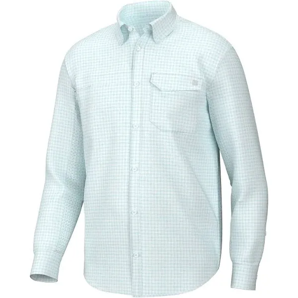  Island Paradise Mini Check Tide Point Break Long Sleeve Mens Shirt by Huk 