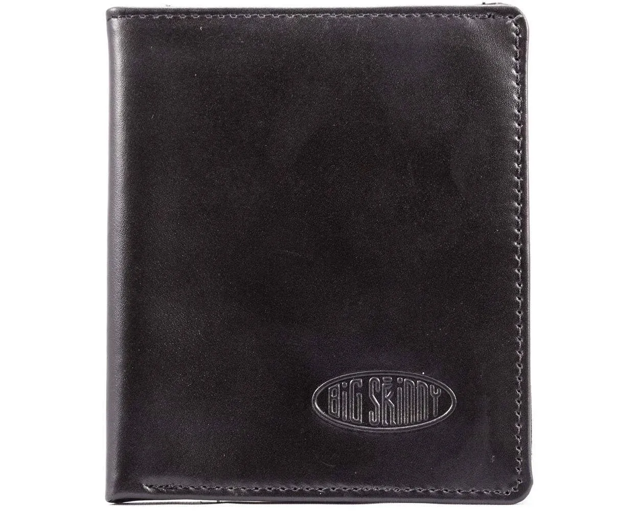 Big Skinny Metro Leather Bi-Fold Slim Wallet Holds Up to 20 Cards Black