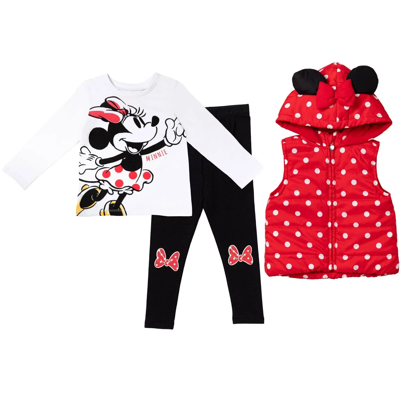 Disney Minnie Mouse Infant Baby Girls Vest Cosplay T-Shirt and Leggings 3 Piece ...