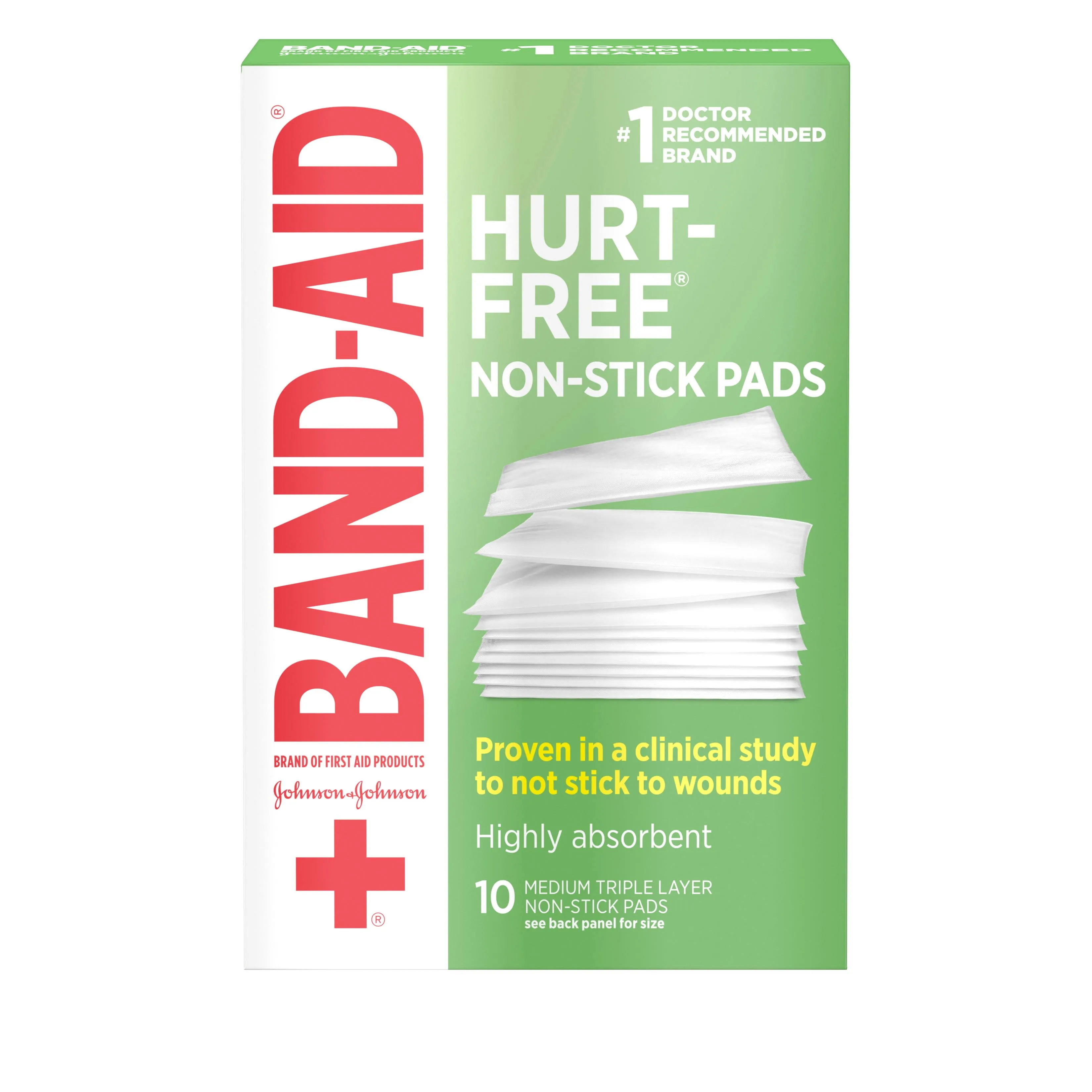 Band Aid Hurt Free Non Stick Pads