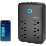 GHome Smart Plug Outlet Extender, USB Wall Charger with 3 Individual, 15A/1800W P2-BK