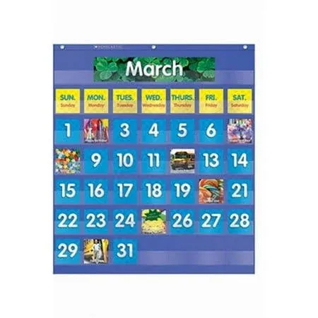 OfficeSpace Monthly Calendar Pocket Chart- Gr K-5 OF65510