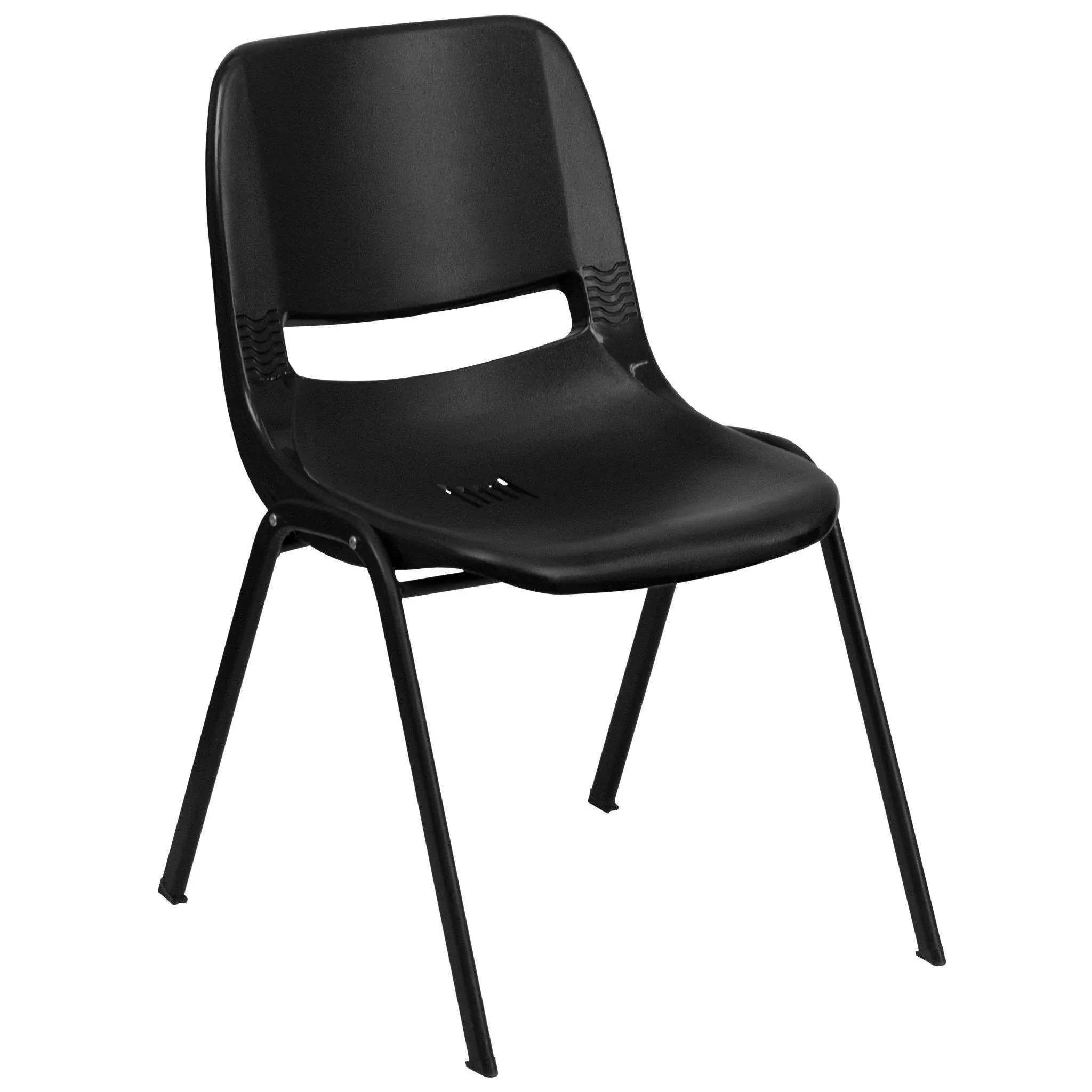 Flash Furniture Modern Black Plastic/Black Frame Plastic Accent Chair