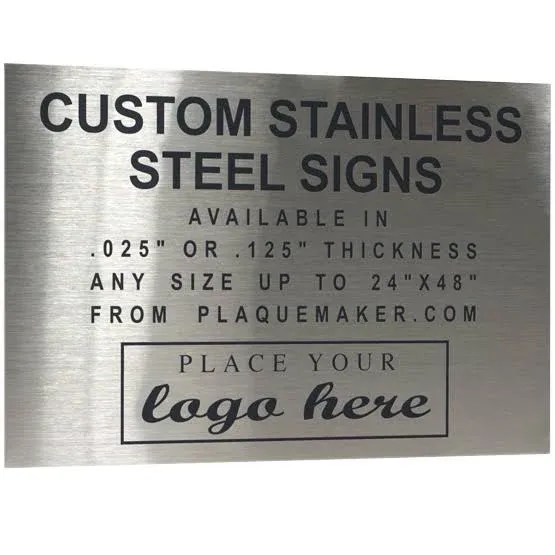 Plaquemaker Custom Laser Engraved Stainless Steel Sign (8" x 10")