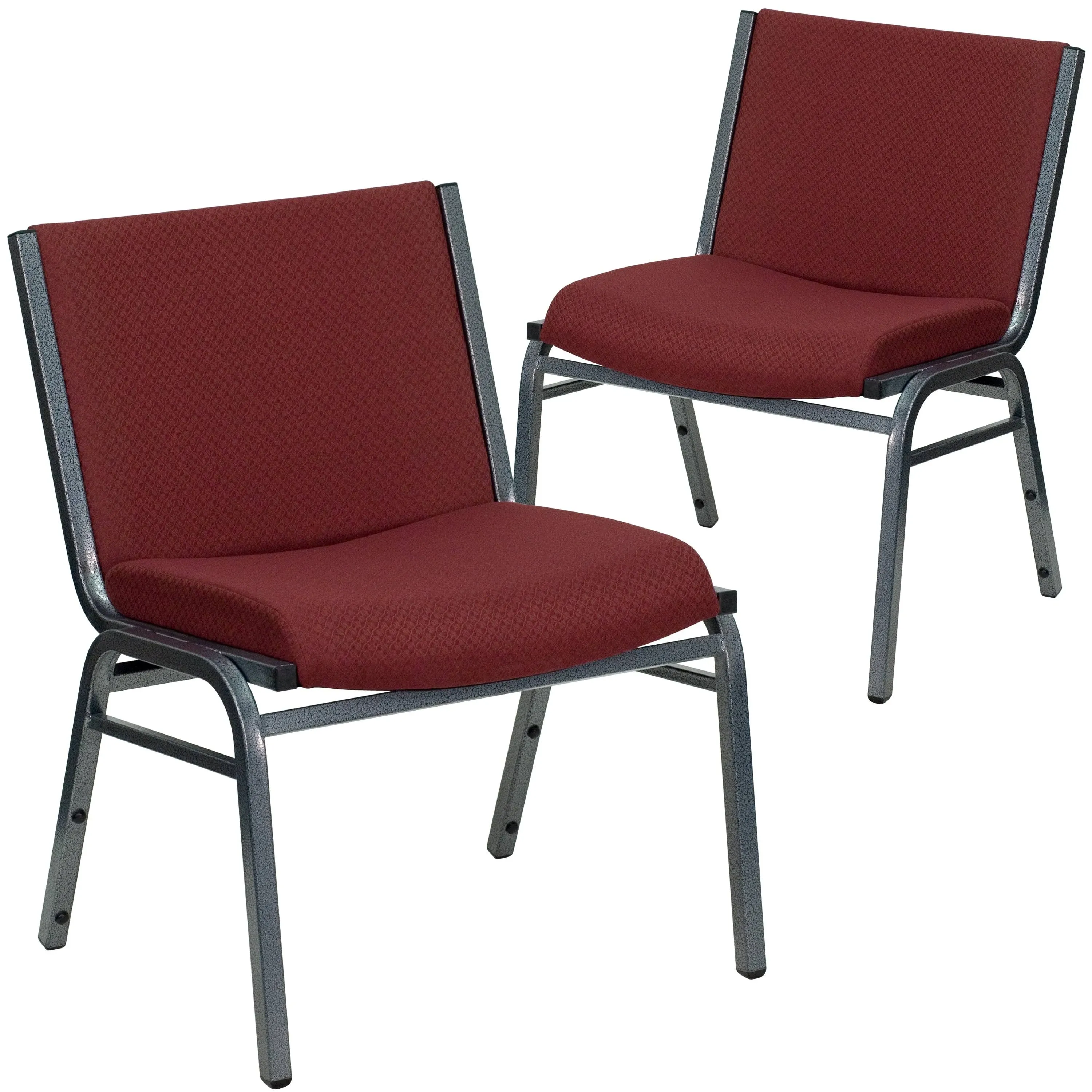 Flash Furniture 2 Pack Hercules Series Big & Tall 1000 lb. Rated Burgundy Fabric ...