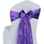 50 count | Lavender Purple Satin Chair Sashes Wedding Party Dining Banquet Bows