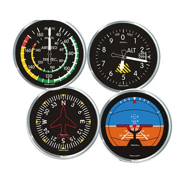 Aviation Instrument Coasters - Round/classic Set