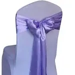 WELMATCH Lavender Satin Chair Sashes Ties 50 pcs Wedding Banquet Party Event Decoration Chair Bows (Lavender, 50, 6.5"x108")