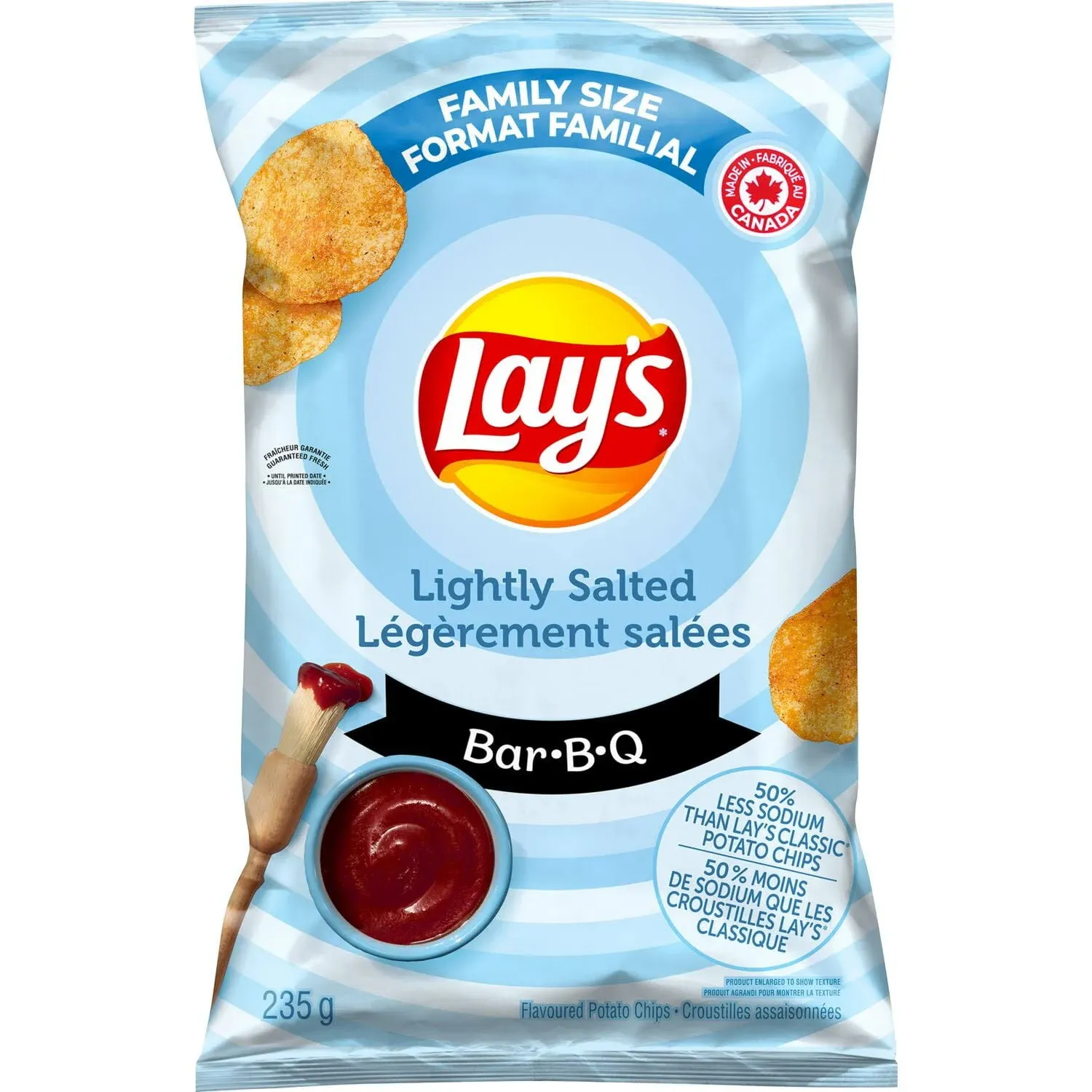 Lay's Barbecue Lightly Salted Potato Chips, 235g/8.3 oz., {Imported from Canada}