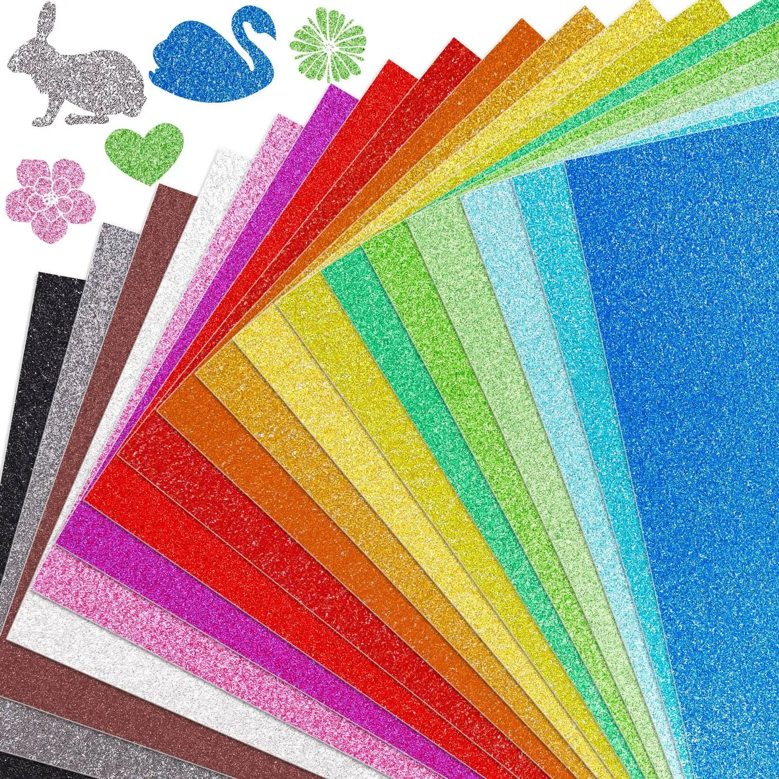 Glitter Cardstock Paper, 20 Sheets Sparkly Paper Premium Craft Cardstock