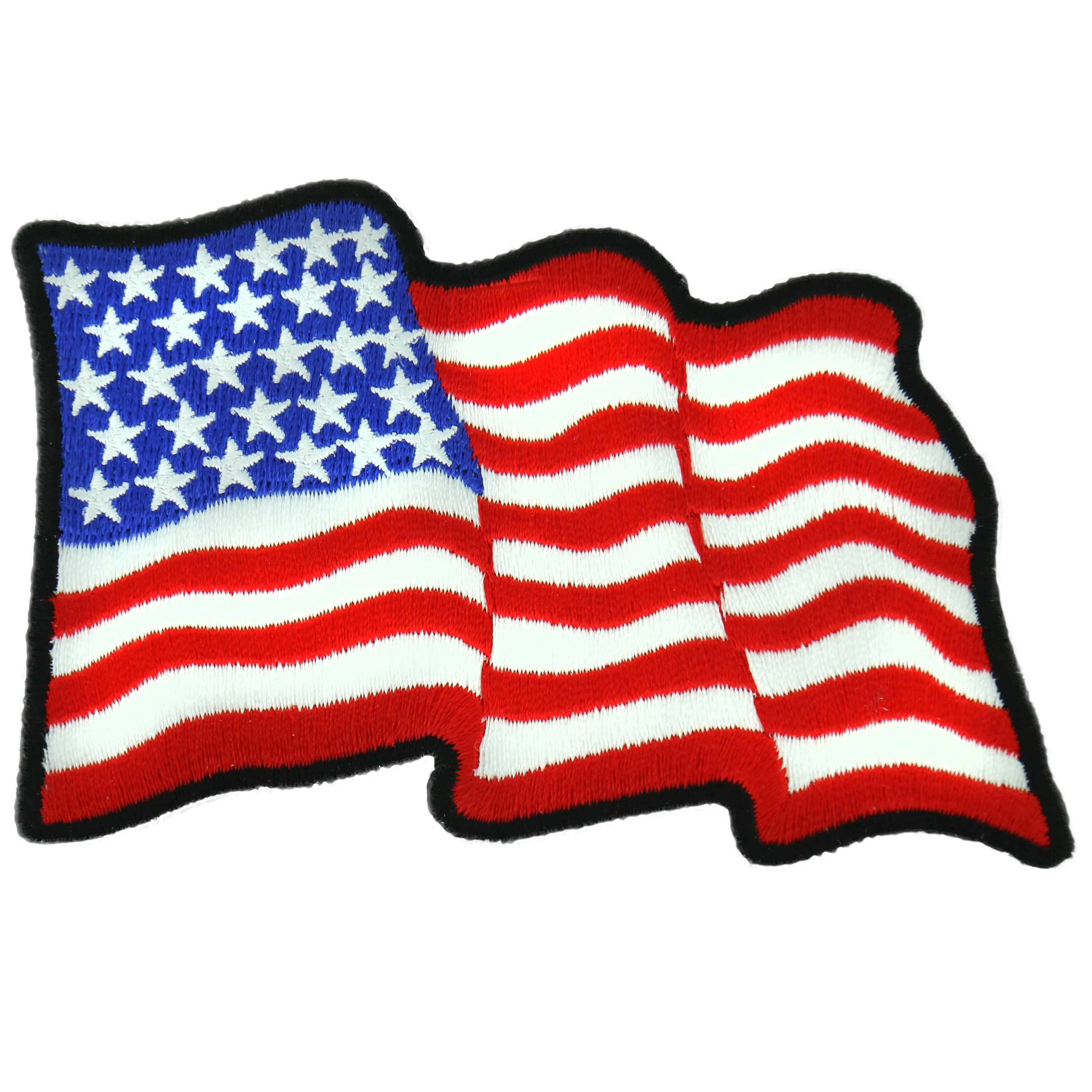 Hot Leathers Wavy U.S. Flag 4" X 3" Patch