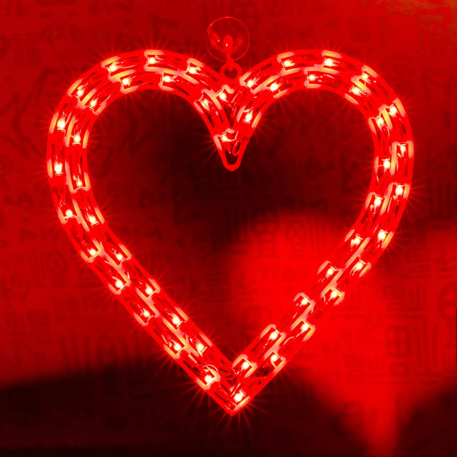 50L 13&quot; Lighted Red Heart Valentine&#x27;s Day