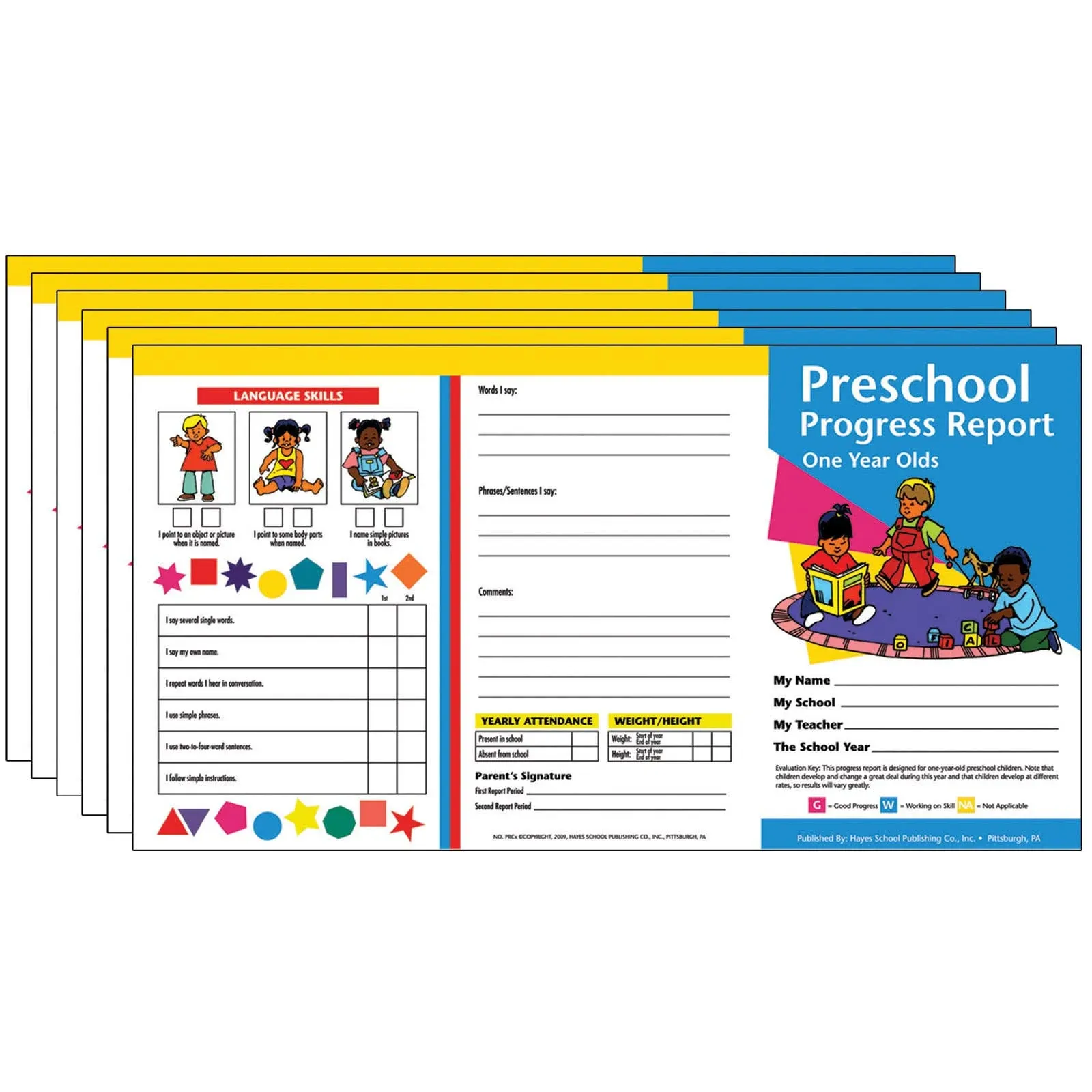 Hayes Preschool Progress Report (1 Year olds), 10 per Pack, 6 Packs