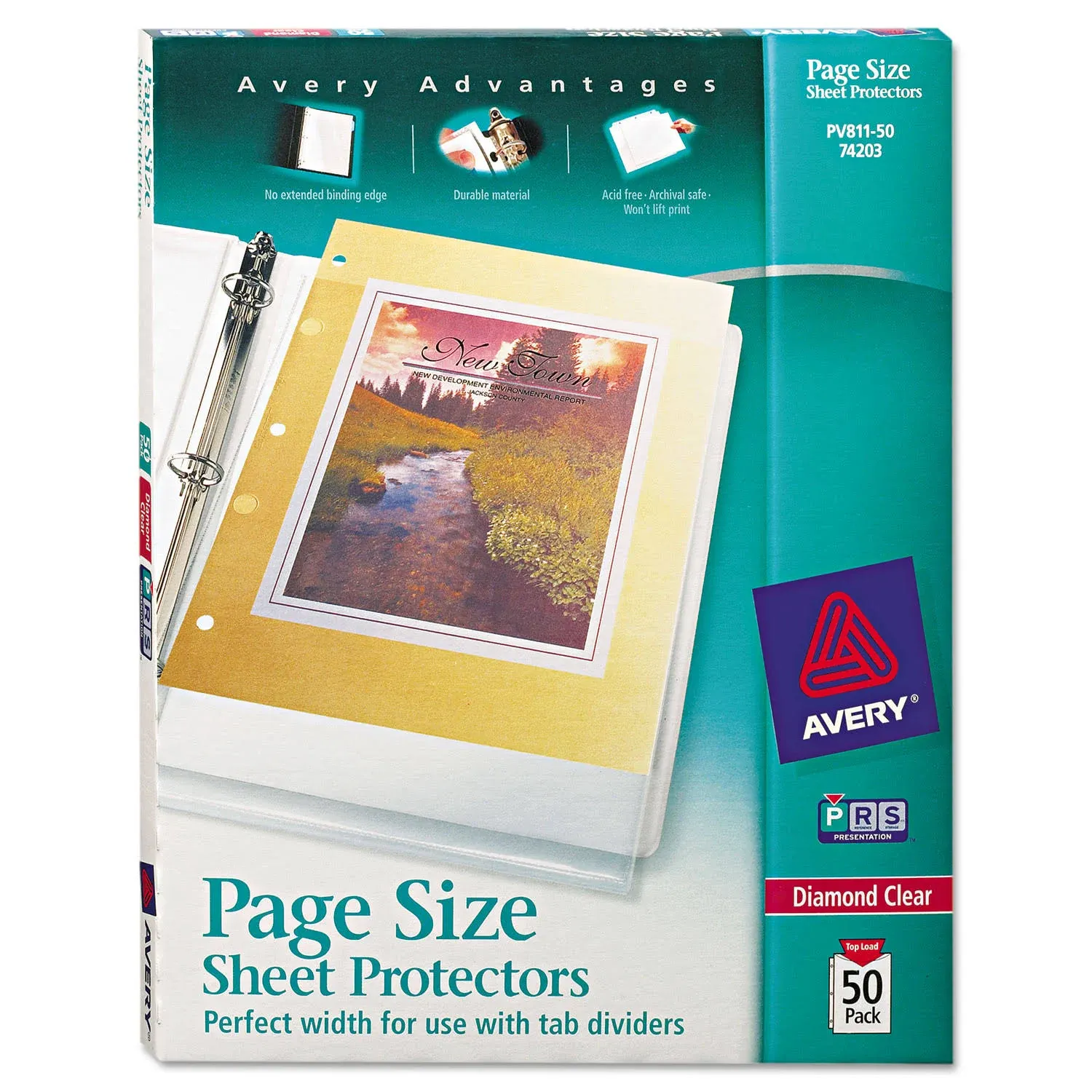 Avery Top-Load Poly 3-Hole Punched Sheet Protectors