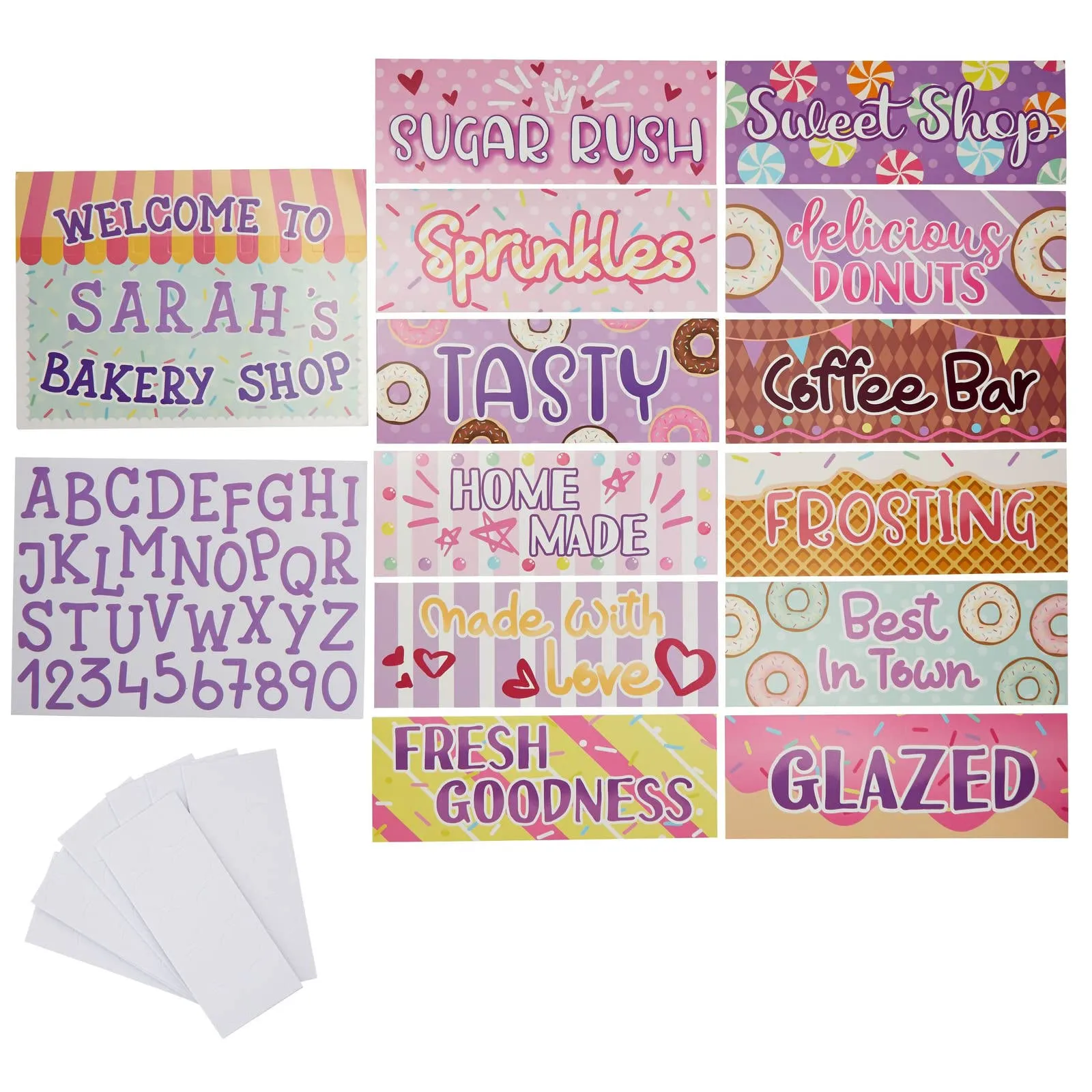 87 pcs Two Sweet Birthday Decorations Donut Party Signs Stickers, Donut Grow Up