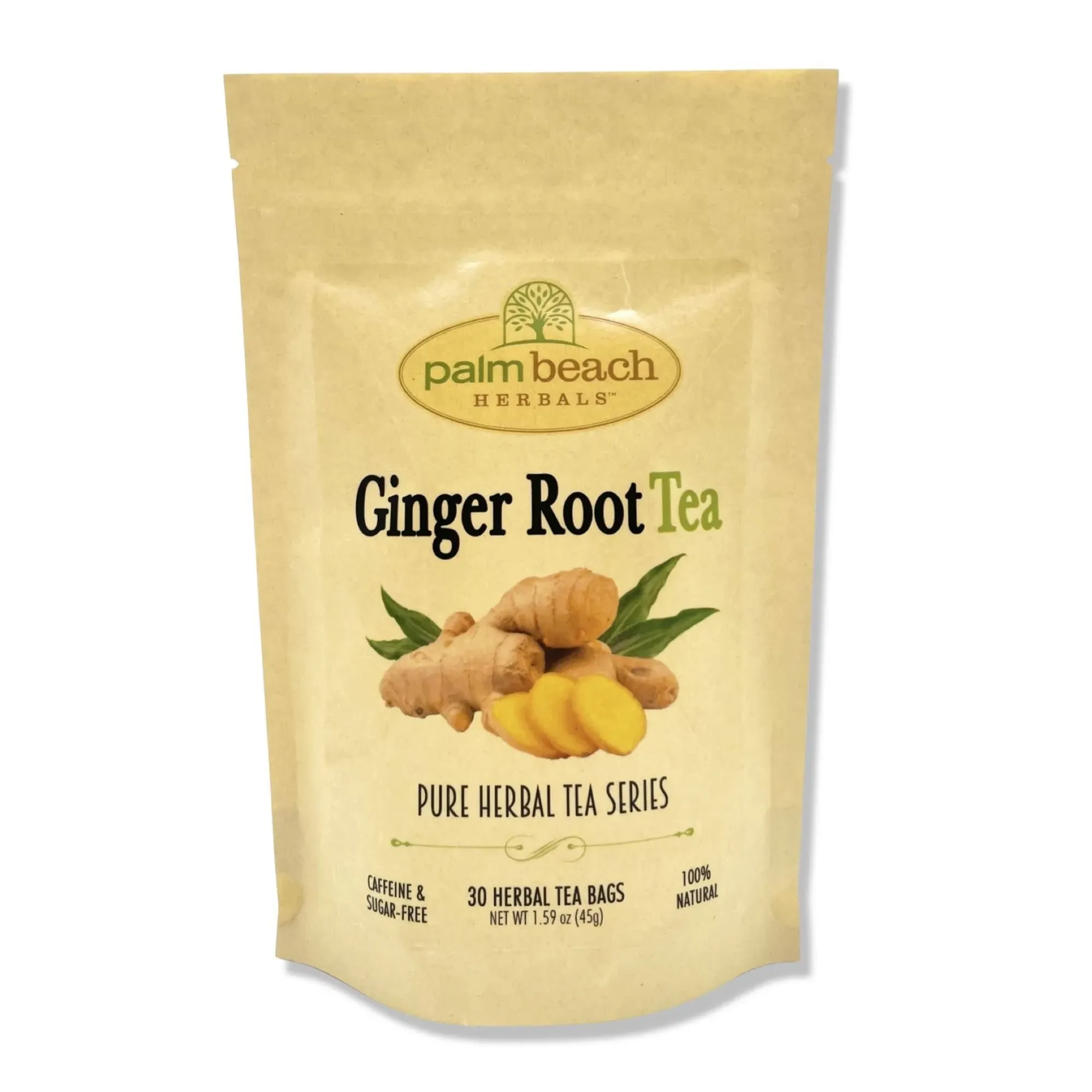 Ginger Root Tea Pure Herbal Tea Series by Palm Beach Herbals 100% Natural