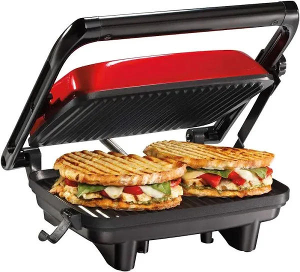 Hamilton Beach Electric Panini Press Grill Gourmet Sandwich Maker Locking Lid