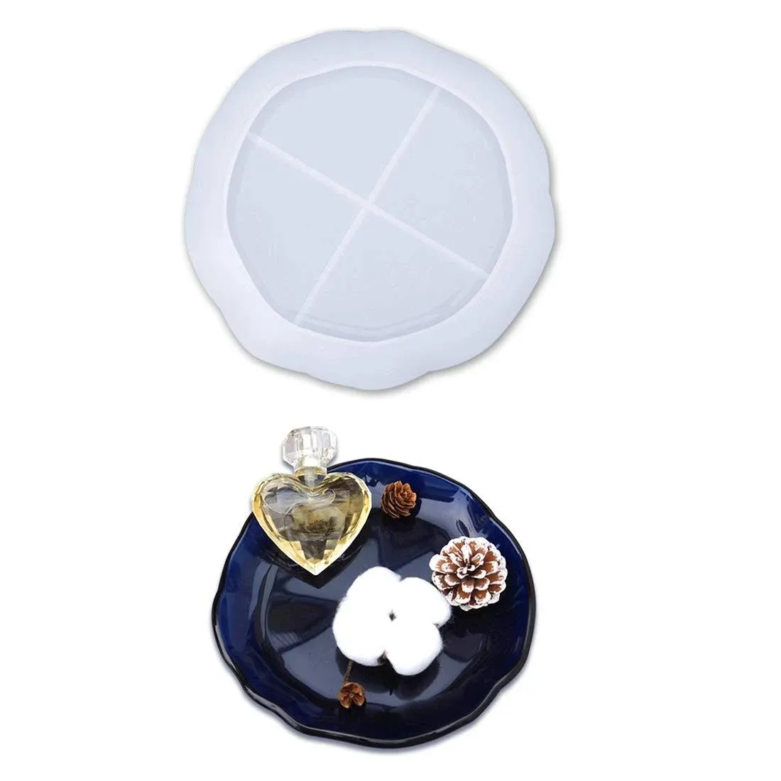 FineInno Trinket Dish Resin Mould, Round Jewelry Tray Silicone Moulds for Resin ...