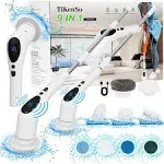 ELECTRIC SPIN SCRUBBER Voice Broadcasting Bathroom Shower Cleaning Brush TIKENSO