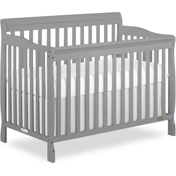 Dream On Me Ashton 4-In-1 Convertible Crib In Storm Grey, Greenguard Gold, JPMA Certified, Non-Toxic Finishes, Features 4 Mattress Height Settings, Made Of Solid Pinewood