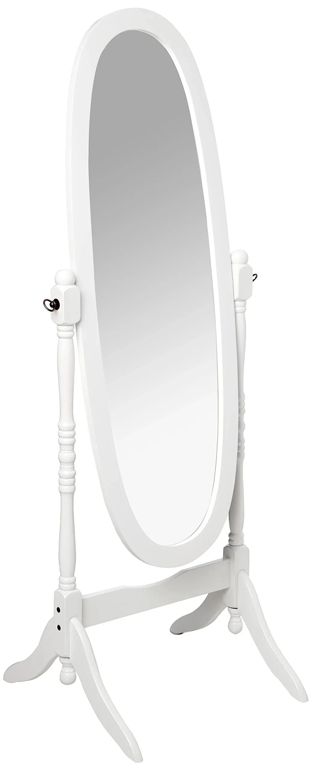 Ore International Cheval Standing Mirror, 59.5" Height, White Finish