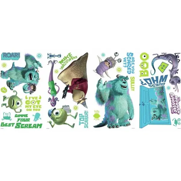 DISNEY MONSTERS INC 31 BiG Wall Decals Mike Sulley Boo Celia room decor Stickers