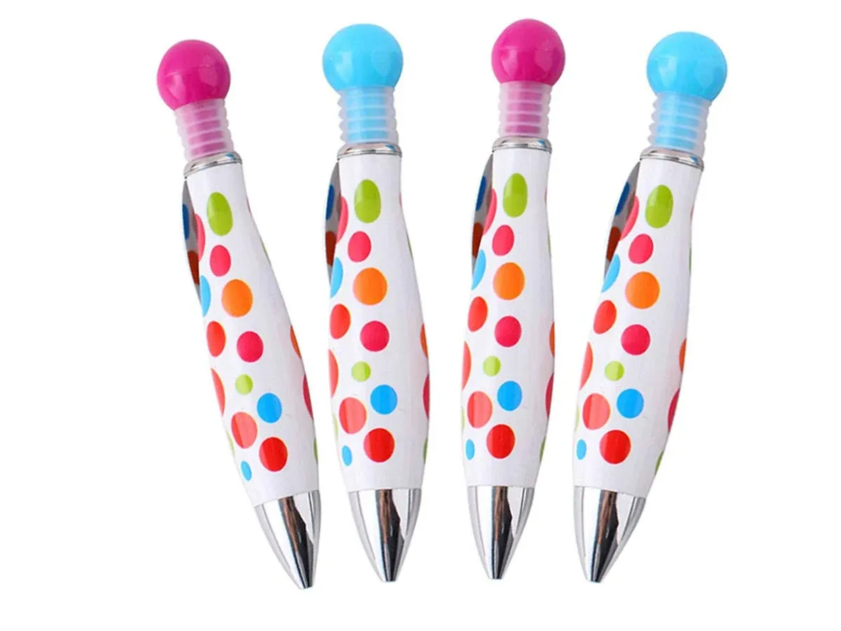 4 Piece Large Big Pen For Arthritis Fat Pen Novelty Pen With Clip Cute Ballpoint Pen Blue Ink Color 0.7 mm Tip For Kids Smooth Writing