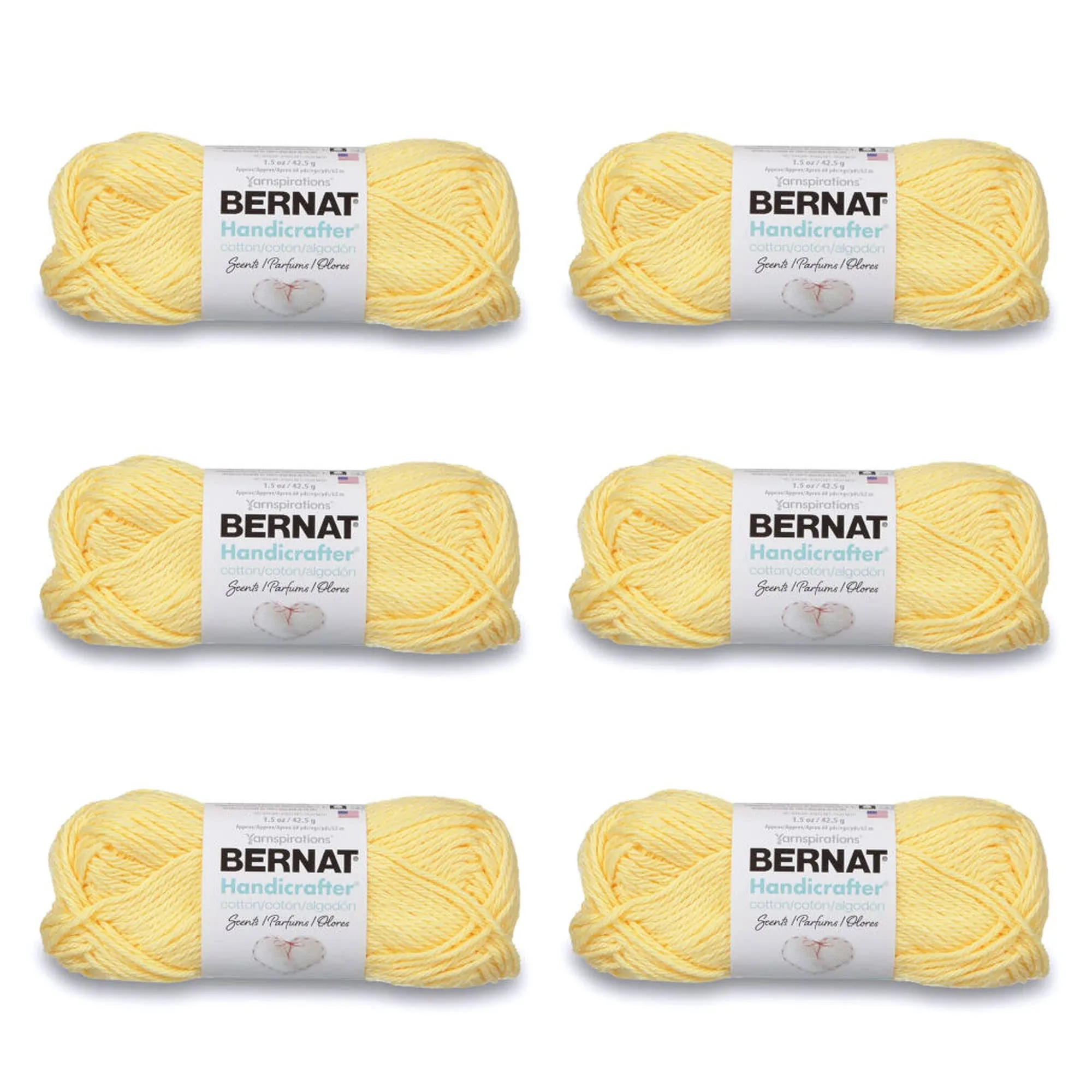 Bernat Handicrafter Cotton Scents Vanilla Bouquet Scents Yarn - 6 Pack of 42.5g/1 ...