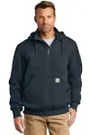 Carhartt Rain Defender Paxton Heavyweight Hooded Zip Mock Sweatshirt (New Navy) S