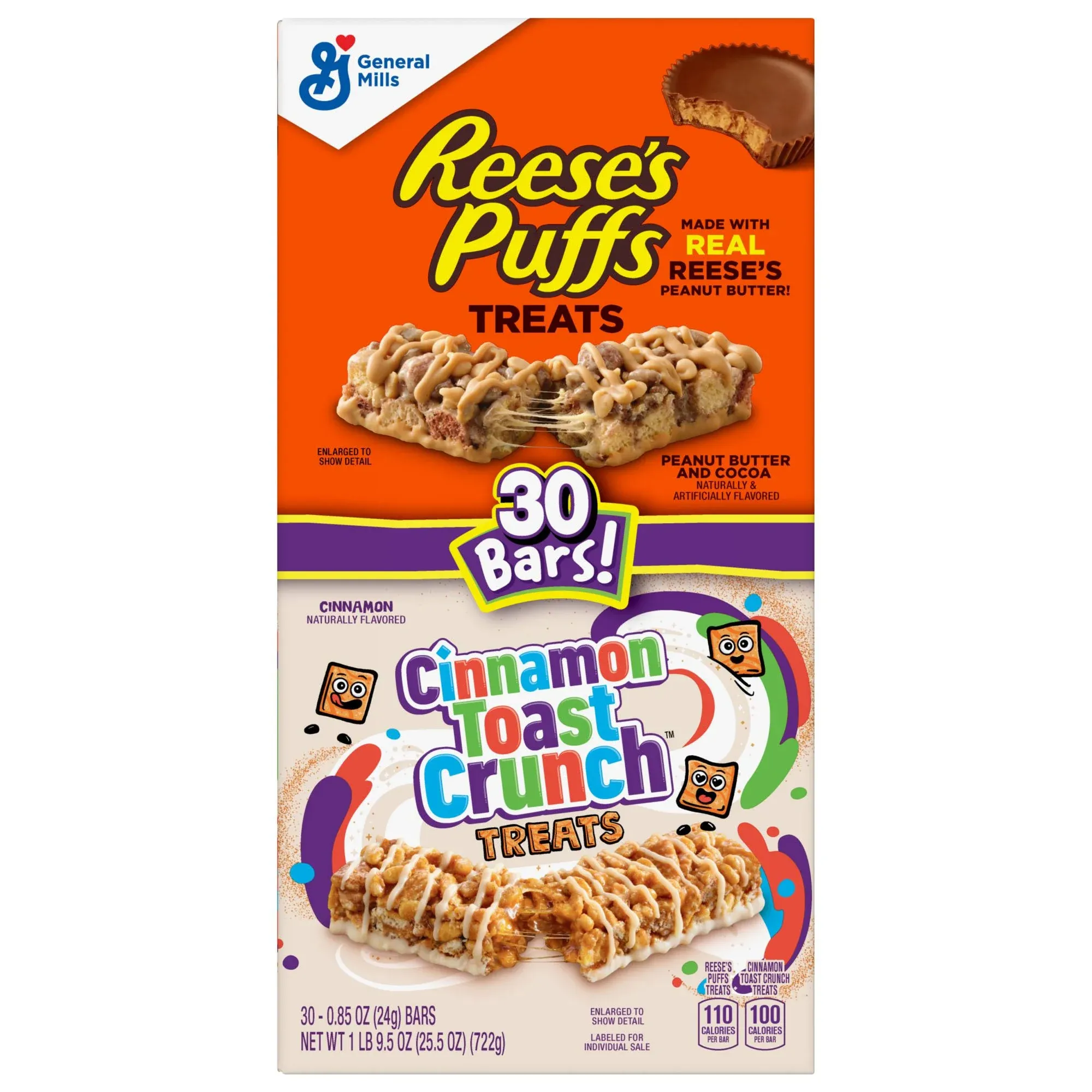 General Mills Multiple Brands Bars, Cinnamon Toast Crunch, Reese's Puffs - 30 ...