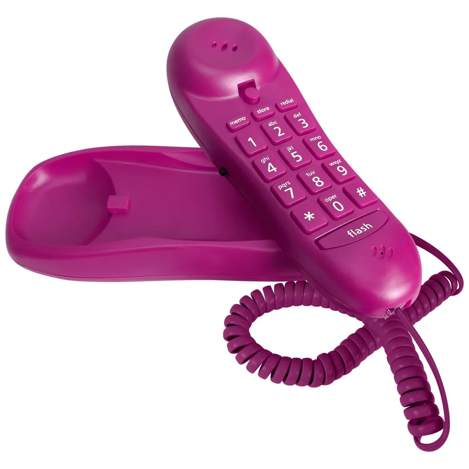 Slimline Purple Colored Phone For Wall Or Desk With Memory