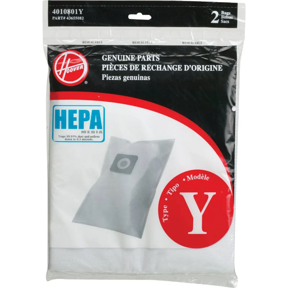 Hoover Filtration "Y" & "Z" Upright Vacuum Cleaner Bag - 2 pack