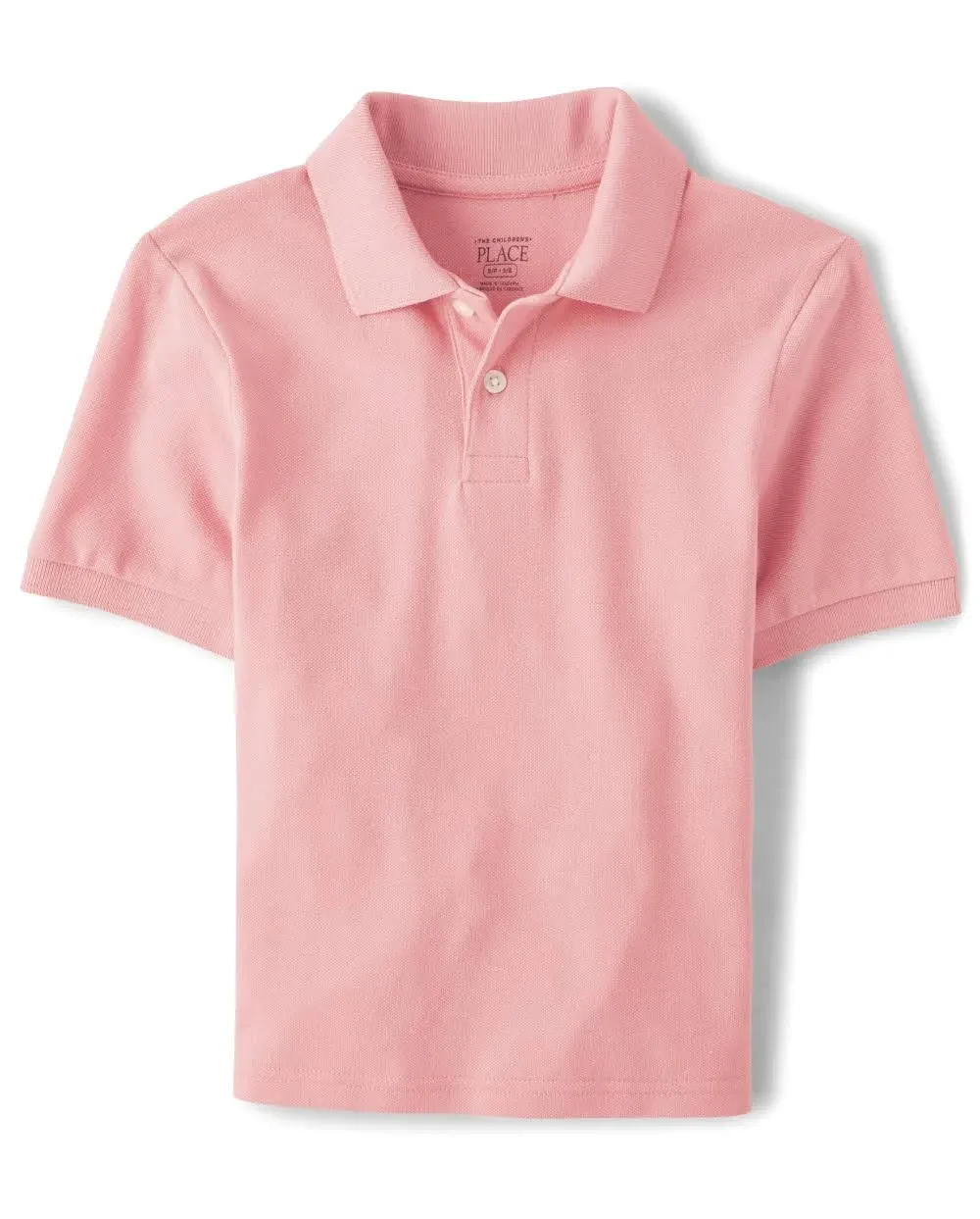 The Children's Place Boys Pique Polo | Size 2XL (16) | Pink | 100% Cotton