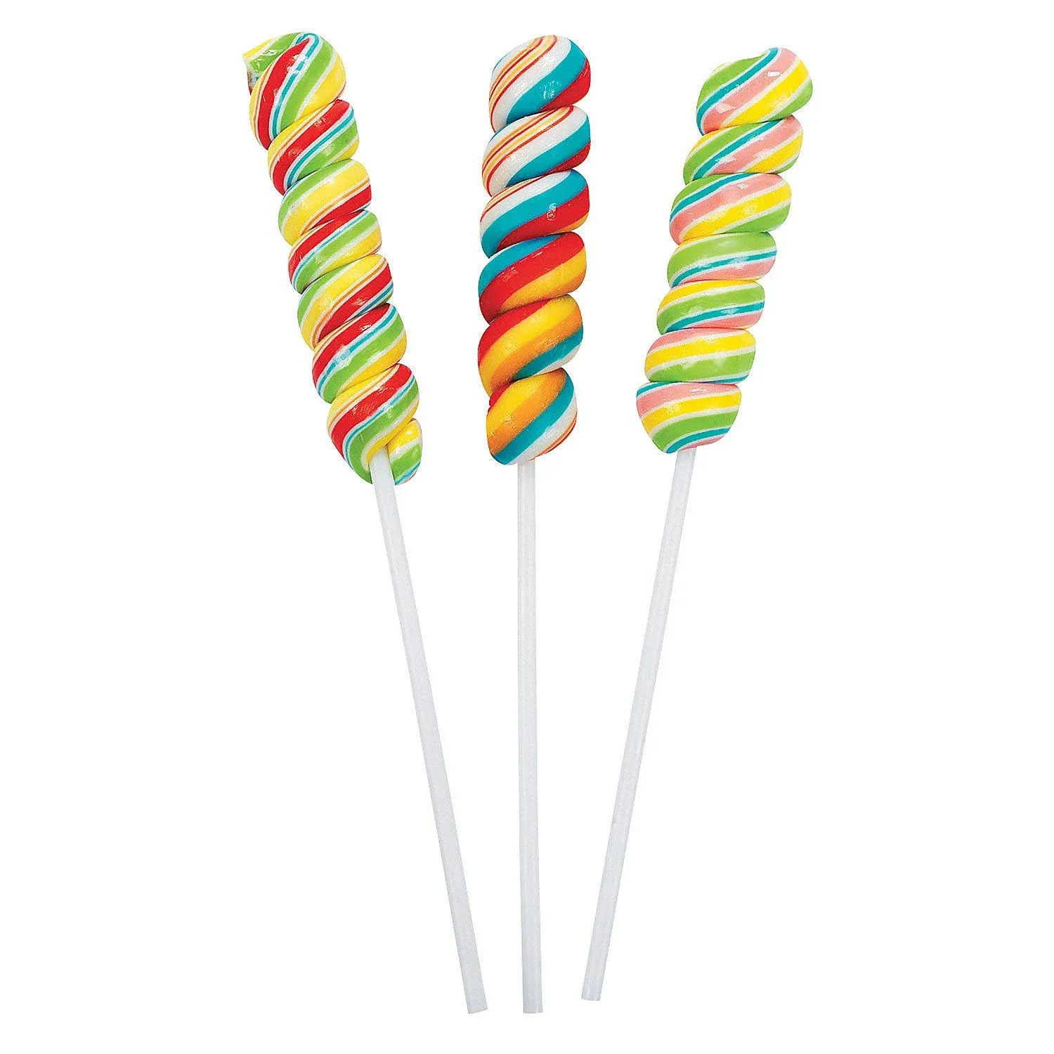 Assorted Fruit Flavors Twisty Lollipops, Party Favors, Candy -12 Pieces