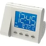 Projection Alarm Clock with AM/FM Radio, Battery Backup, Dual Alarm