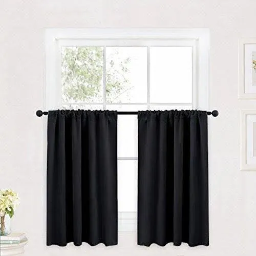 RYB HOME Blackout Curtains for Half Window Kitchen Curtains, Thermal Insulated