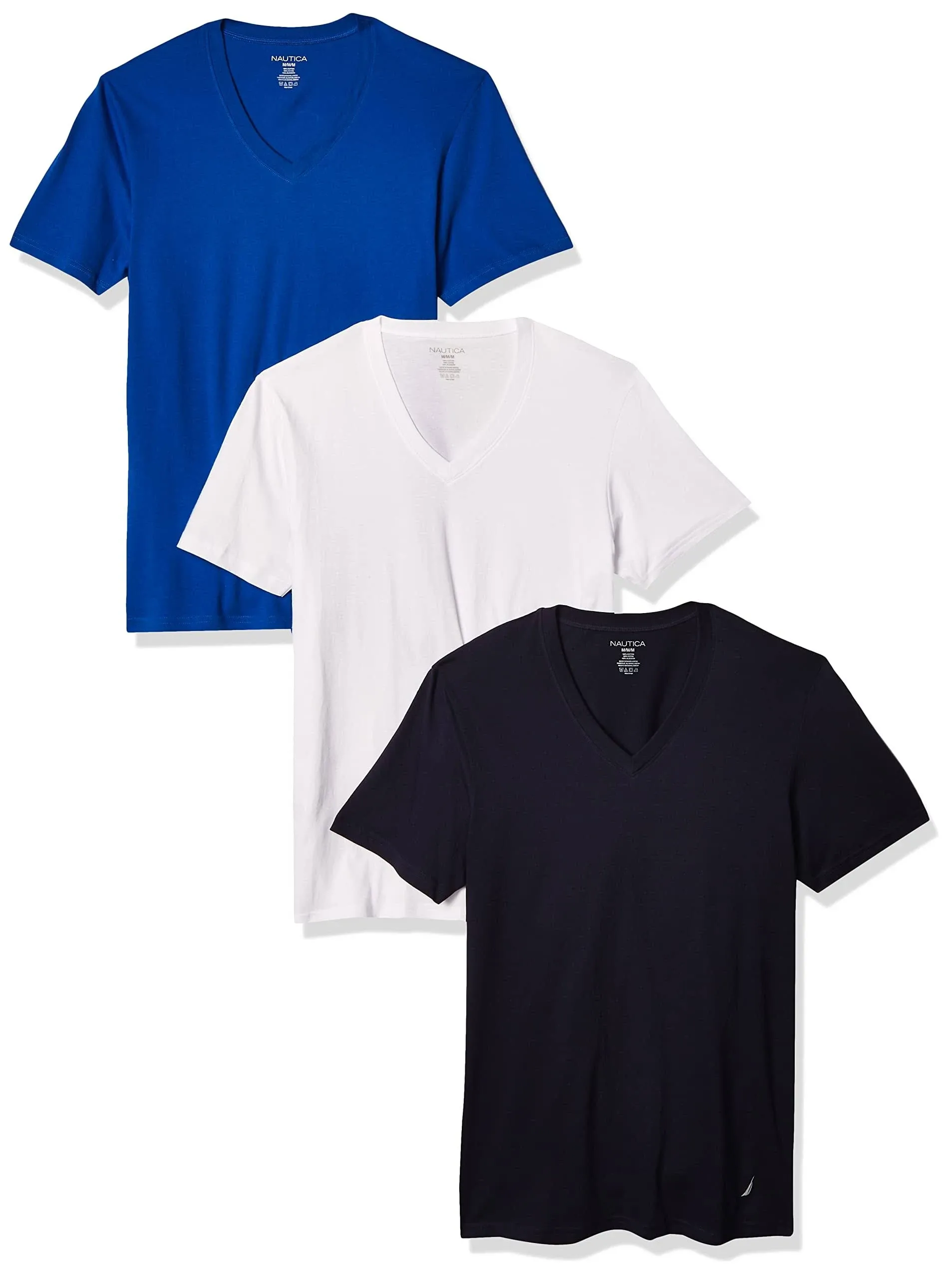 Nautica Men's Cotton V-Neck 3-Pack T-Shirt