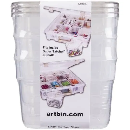 ArtBin 6969AG Bins with Lids 3-Pack, [3] Small Art & Craft Organizer Boxes, Clear