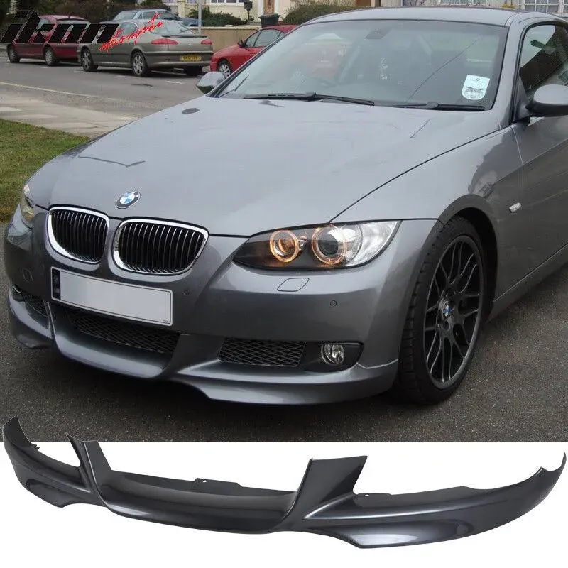 IKON MOTORSPORTS, Front Bumper Lip Compatible With 2007-2010 BMW E92 E93 3-Series Coupe Convertible, Air Dam Chin Splitter M-Tech Style PP Polypropylene Painted #A22 Sparkling Graphit Metallic, 2008