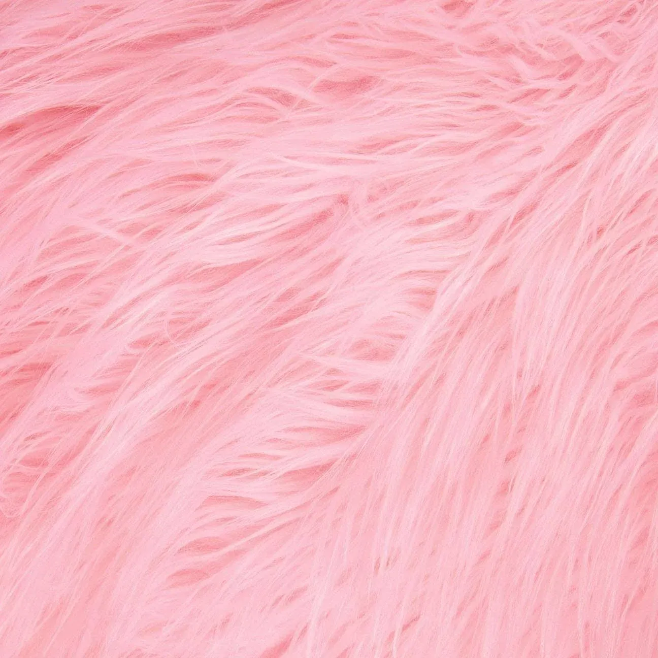 FabricLA Fake Fur Shaggy Fabric by The Yard - Baby Pink