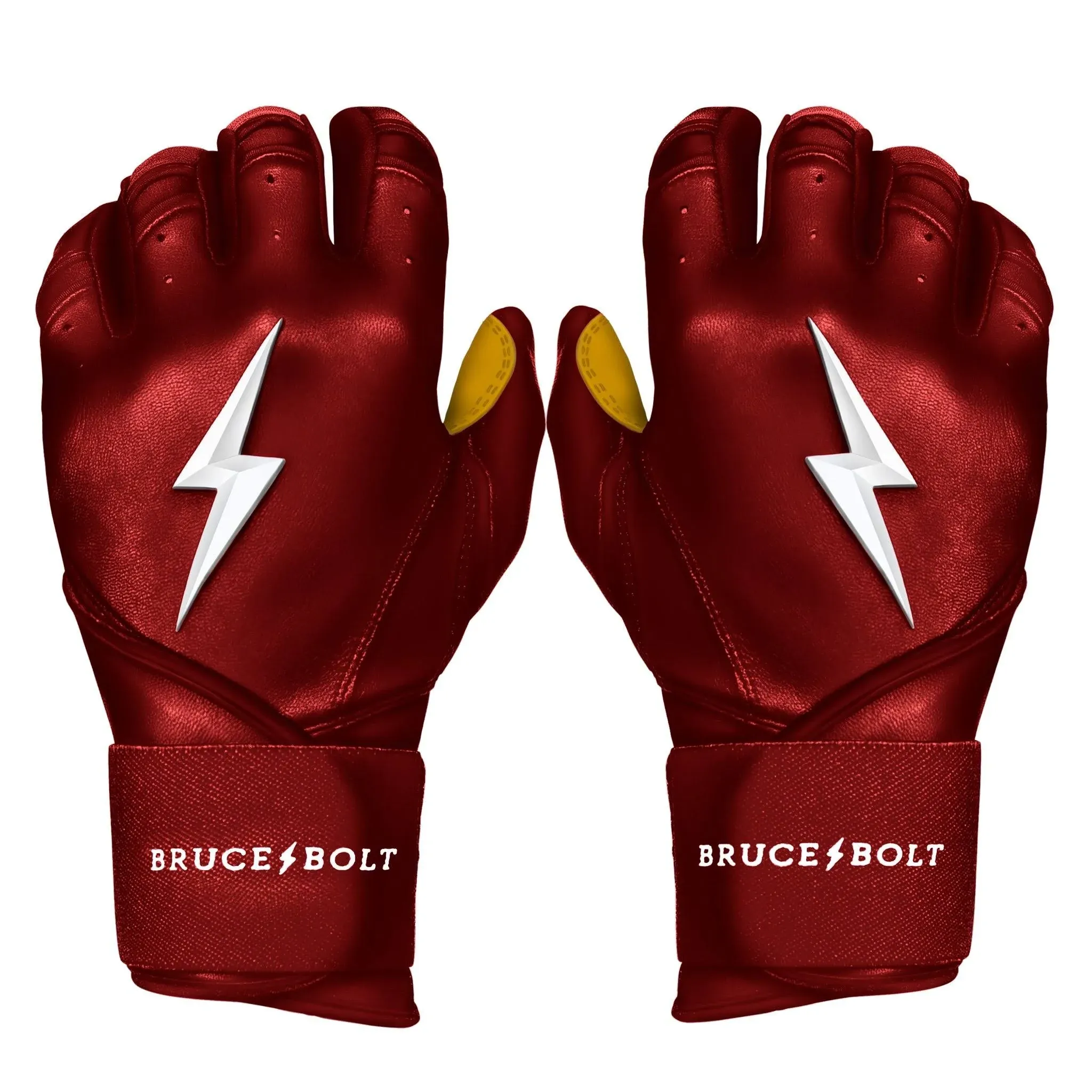 BRUCE BOLT Original Series Long Cuff Batting Gloves - Multiple Colors - Adult & Youth Sizes