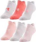 Under Armour Women's Essential No Show 6-Pack Socks - Pink, MD