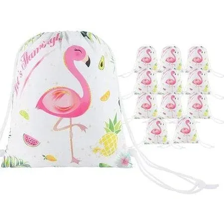 WERNNSAI Flamingo Party Supplies - 12 Pack Flamingo Party Favor Bags for Girls ...