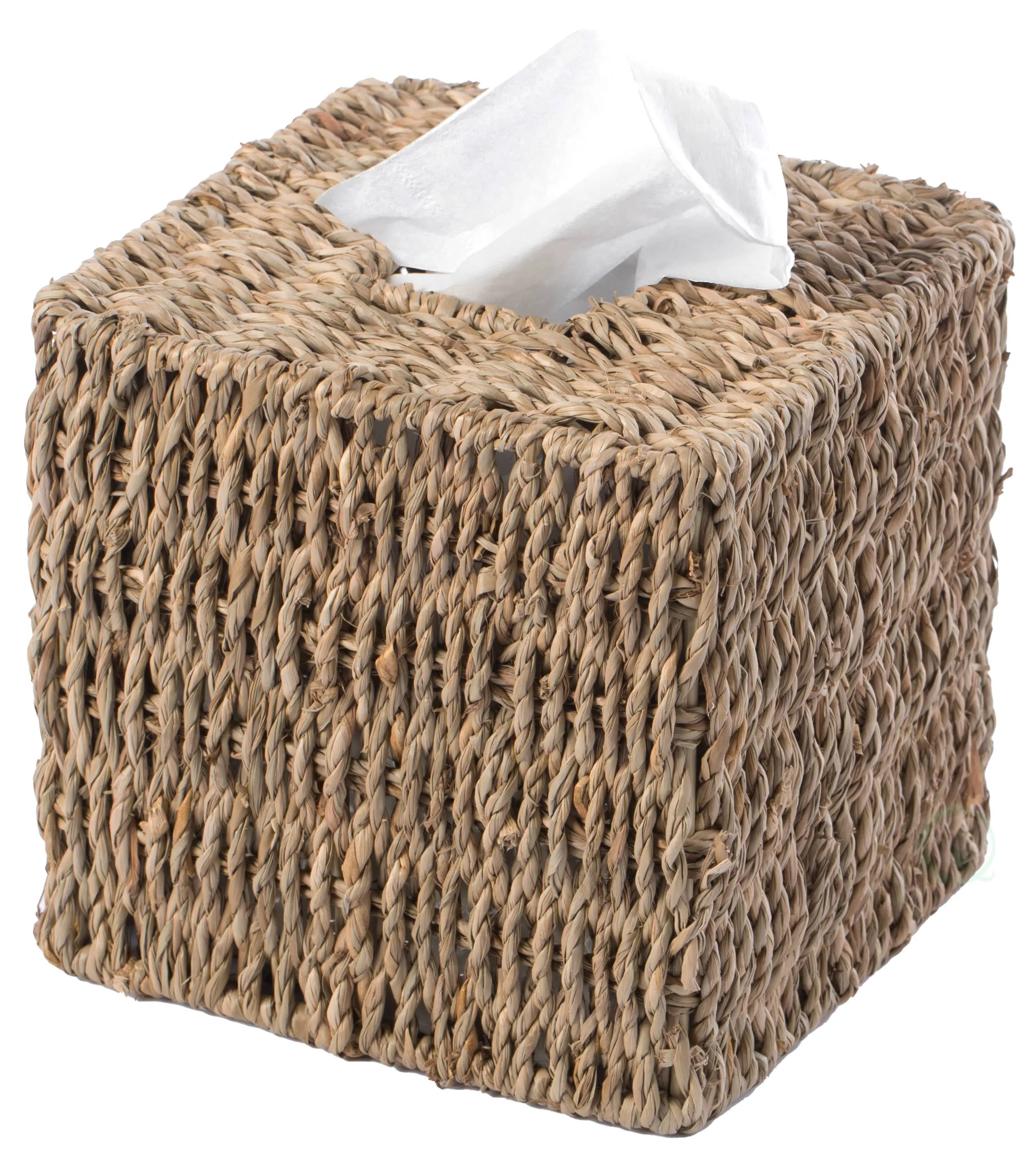 Natural Woven Seagrass Wicker Square Tissue Box Cover Holder