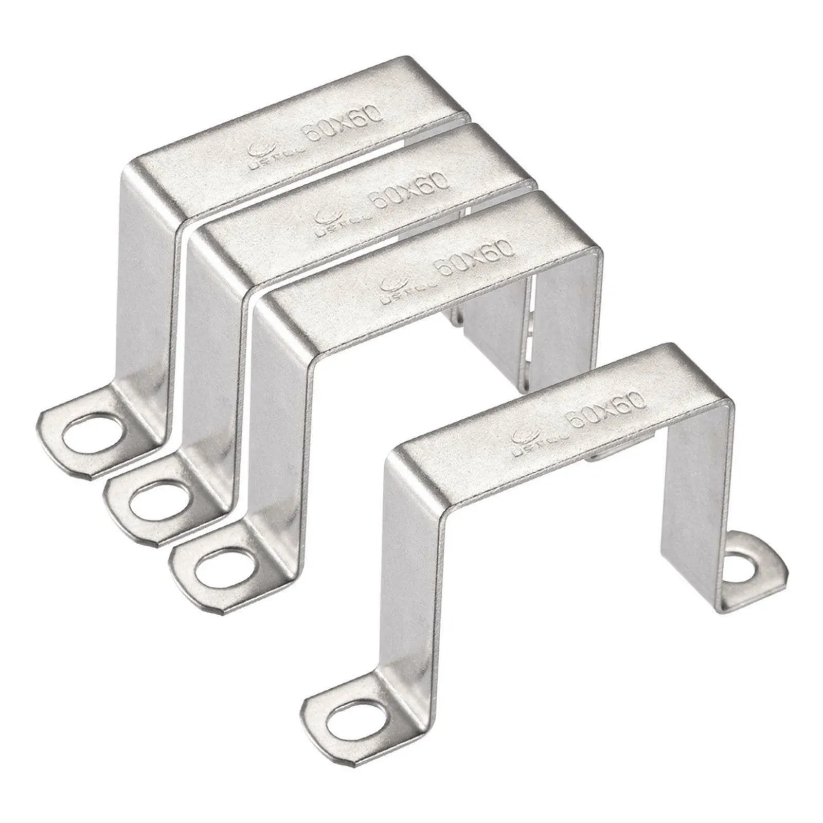 4pcs 304 Stainless Steel U Shaped Connector Bracket 58 x 62mm