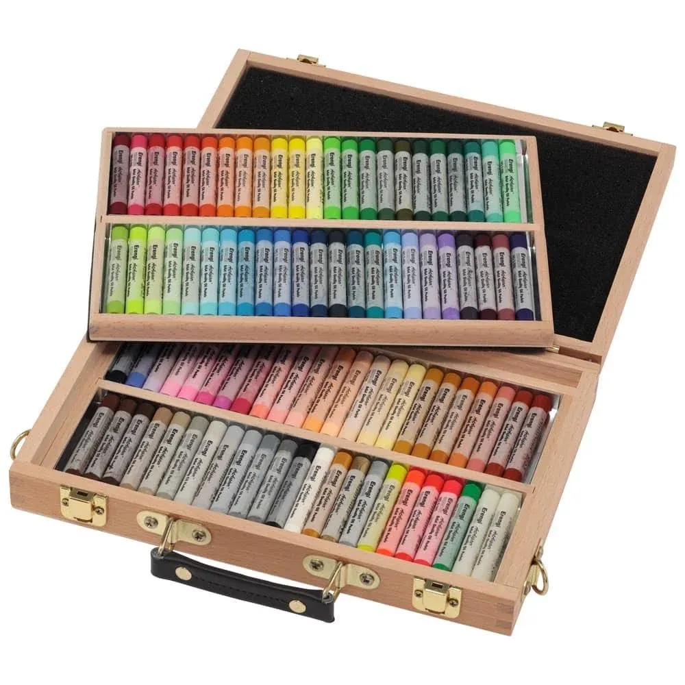 Erengi ArtAspirer Oil Pastels Wood Box Set of 92, Assorted Colors